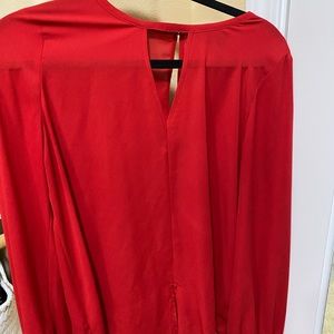 Long sleeve sheer red blouse